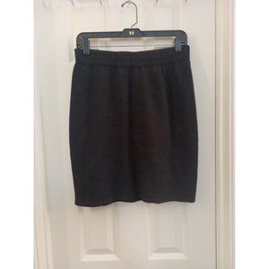 Womens St. John By Marie Gray Black Wool Blend Knit Stretchy Pencil Skirt Medium